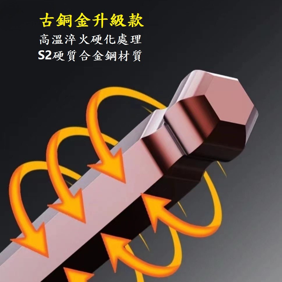 DG 古銅金S2硬質淬火套裝六角扳手 球型內六角扳手 L型六角匙扳手 L型內六方形匙 球頭六角扳手 平頭內六角板手-細節圖5