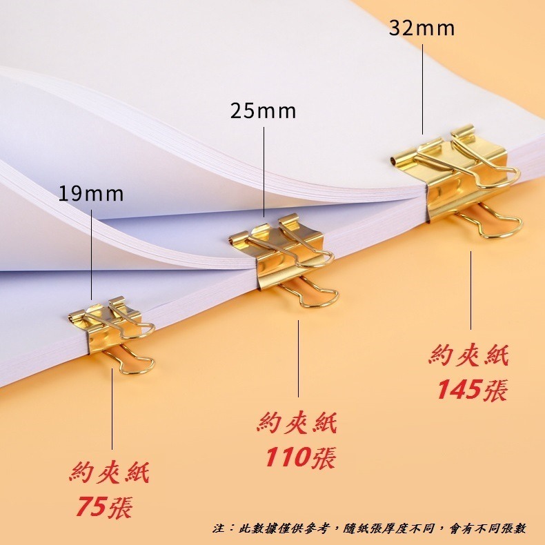 DG 發票+現貨 燕尾夾 多尺寸 長尾夾 開口夾 書夾 夾子 票據夾 鐵夾 金屬夾 金色票夾 圓尾夾 萬用夾 馬卡龍鐵夾-細節圖4