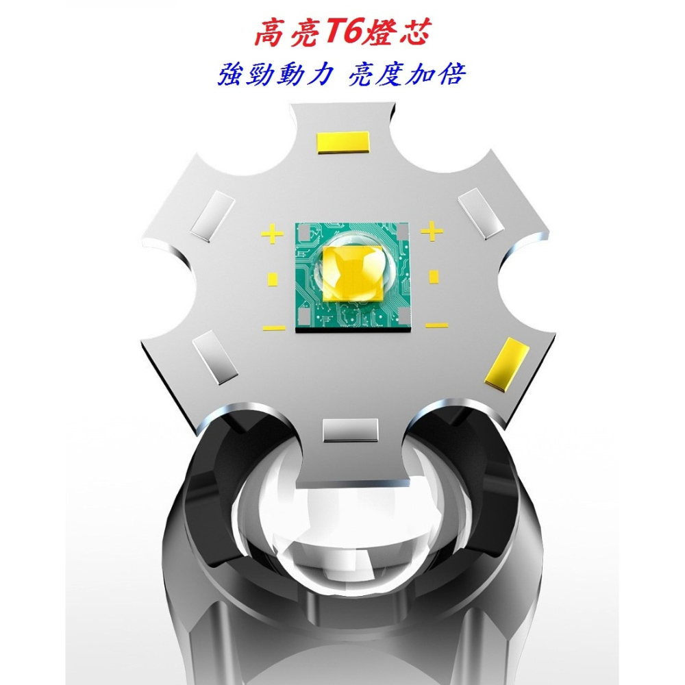 DG 鯊魚變焦手電筒 充電手電筒 USB充電手電筒 X-FREE 車前燈 COB手電筒 燈座 LED車頭燈 微笑鯊前燈-細節圖5