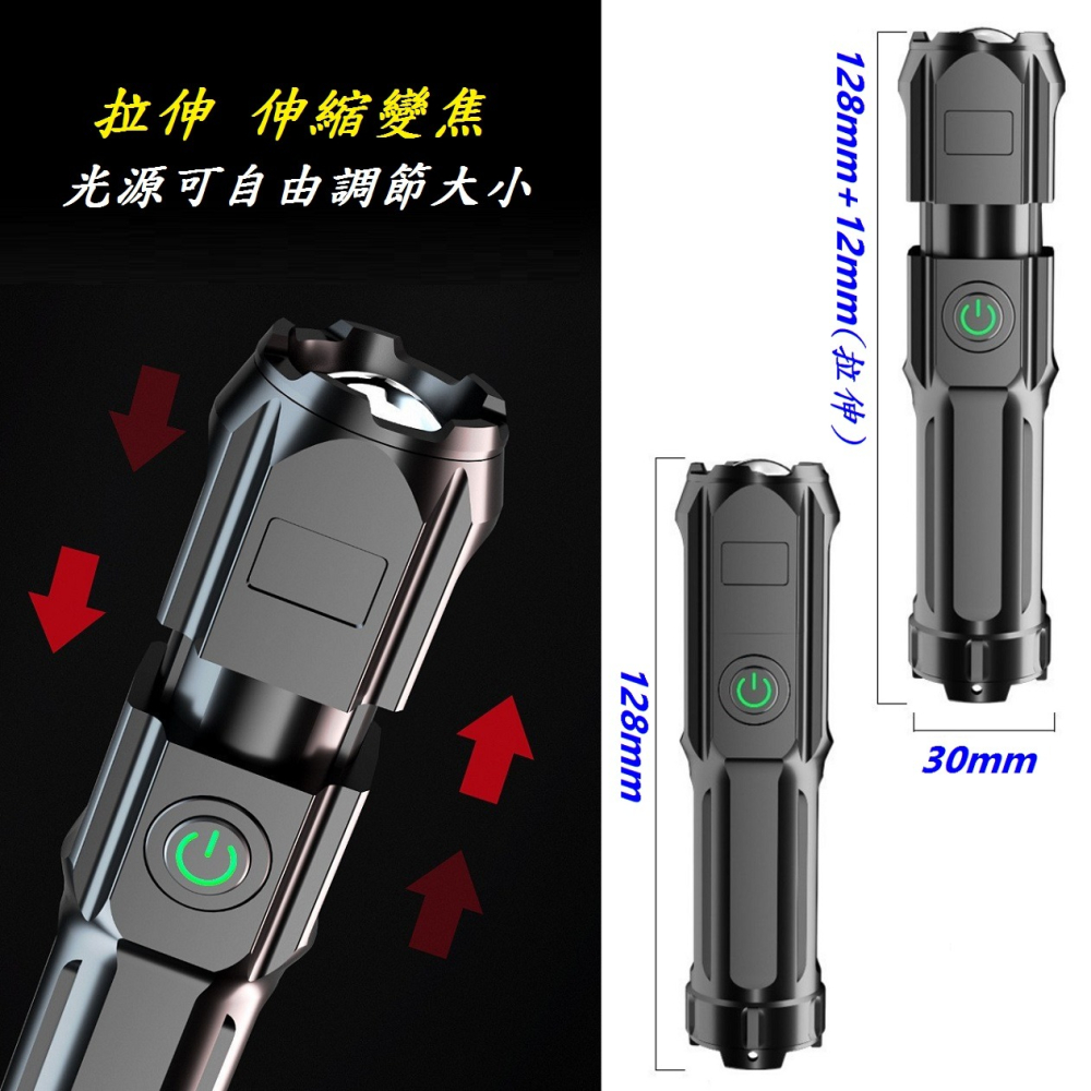 DG 鯊魚變焦手電筒 充電手電筒 USB充電手電筒 X-FREE 車前燈 COB手電筒 燈座 LED車頭燈 微笑鯊前燈-細節圖6