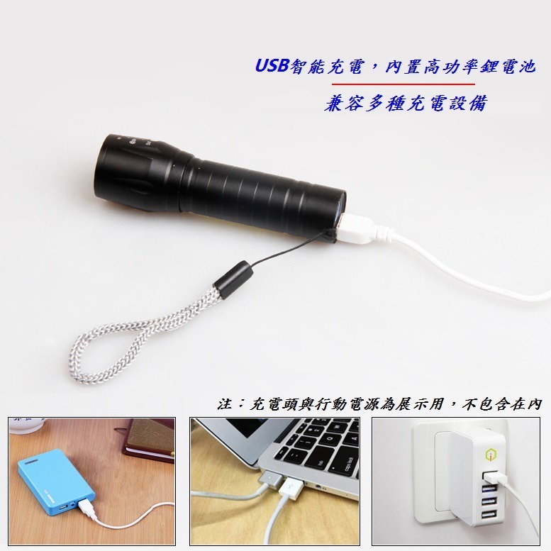 DG mini變焦手電筒 迷你充電手電筒 X-FREE車前燈 COB手電筒 USB充電手電筒 LED車頭燈 前燈 燈座-細節圖4