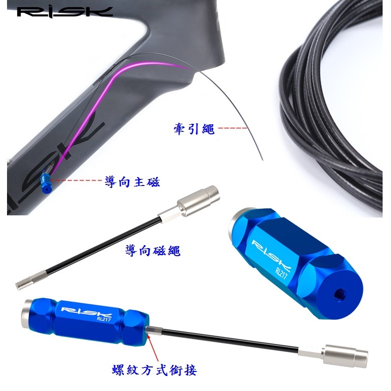 DG RISK自行車內走線工具 碳纖維車架引線工具 線管油管磁鐵引線器 公路車穿線工具 Di2 SD50電線引線牽引器-細節圖8