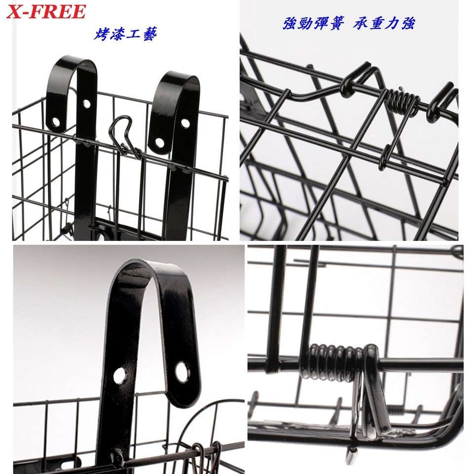 DG 1.3公斤加粗款折疊車籃 耐重款折疊菜籃 自行車吊籃 腳踏車籃子 前籃 籃子 菜籃 車籃 寵物籃 置物籃 購物籃-細節圖9