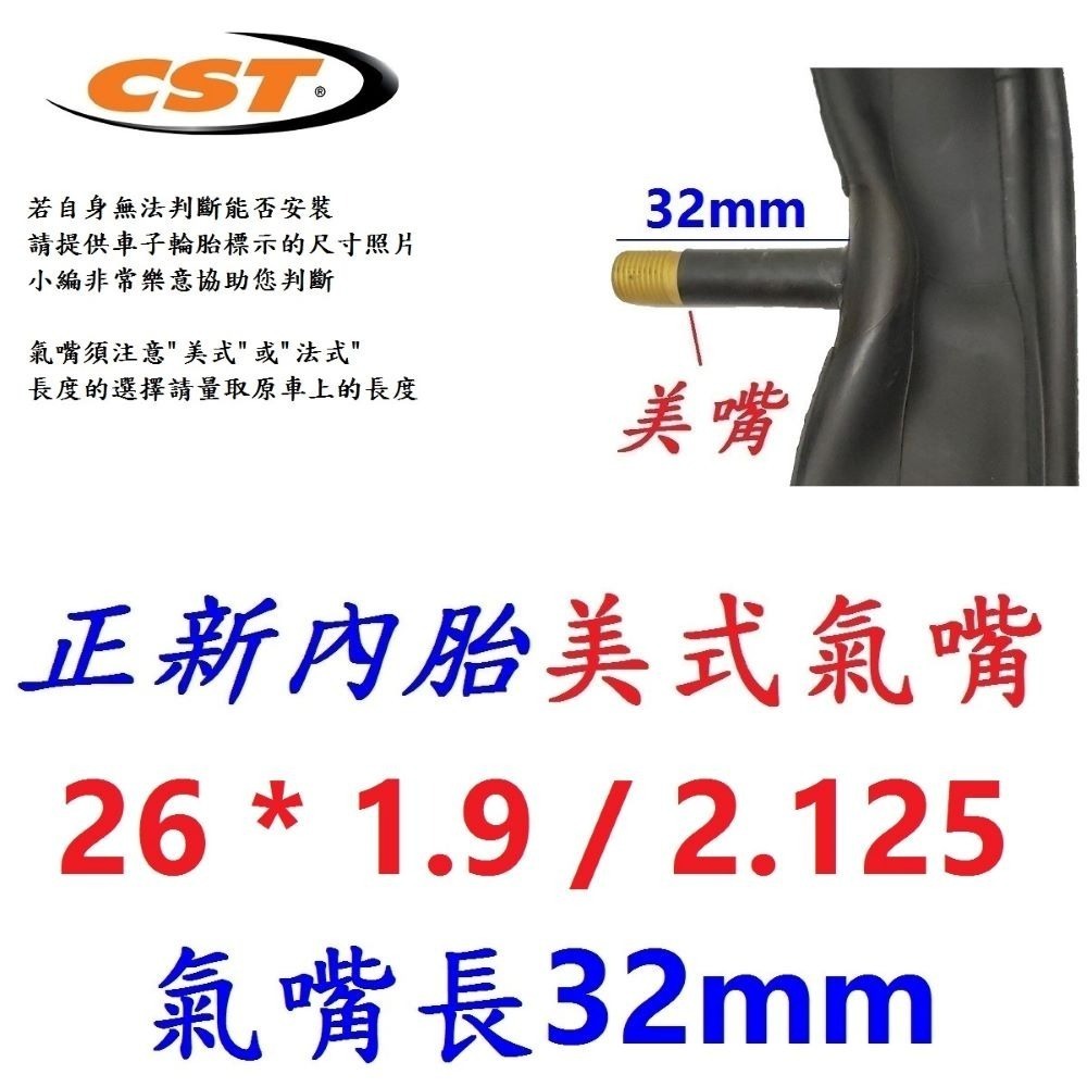 DG 正新CST 26X1.95 正新輪胎 C1747 26*1.95 自行車外胎 腳踏車外胎 美式內胎 法式內胎-規格圖10