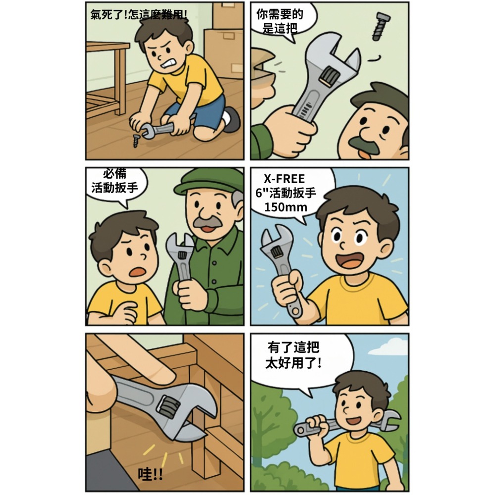 6＂活動扳手150mm 鍛造鋼 6吋活動板手 開口扳手 開口板手 螺絲扳手 螺絲板手 扳手 板手 六角扳手 六角板手-細節圖2