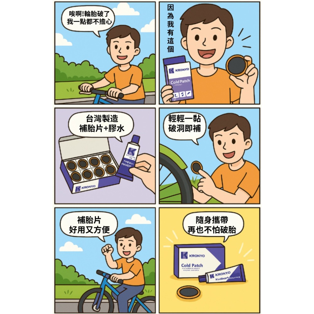DG 台製 圓形S號補胎片 附20ml補胎膠水 內胎補胎片 KRONYO自行車補胎膠 腳踏車補胎強力膠 修車工具 補胎片-細節圖2