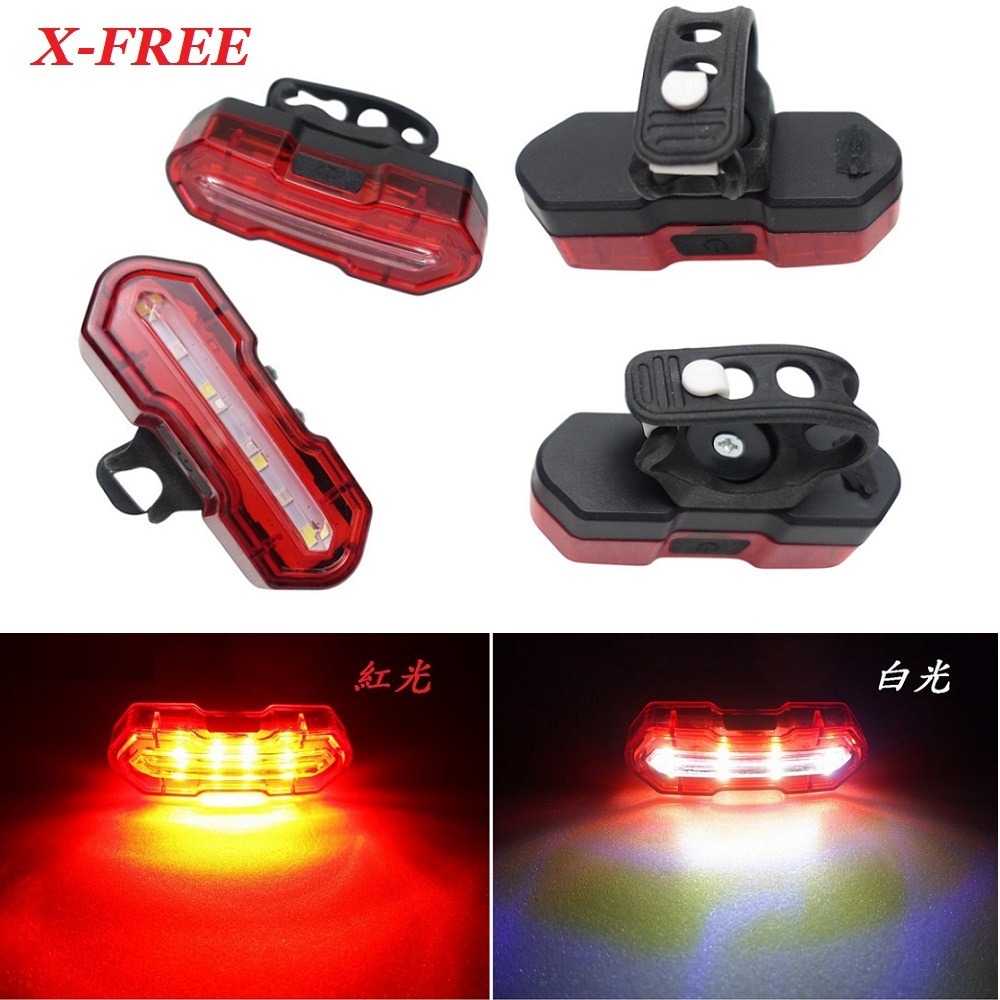 DG 火焰紅白光雙色警示燈 爆閃警示燈 火焰燈 USB充電自行車尾燈 單車後燈 騎行夜騎超長續航 定位燈LED車燈手電筒-細節圖10