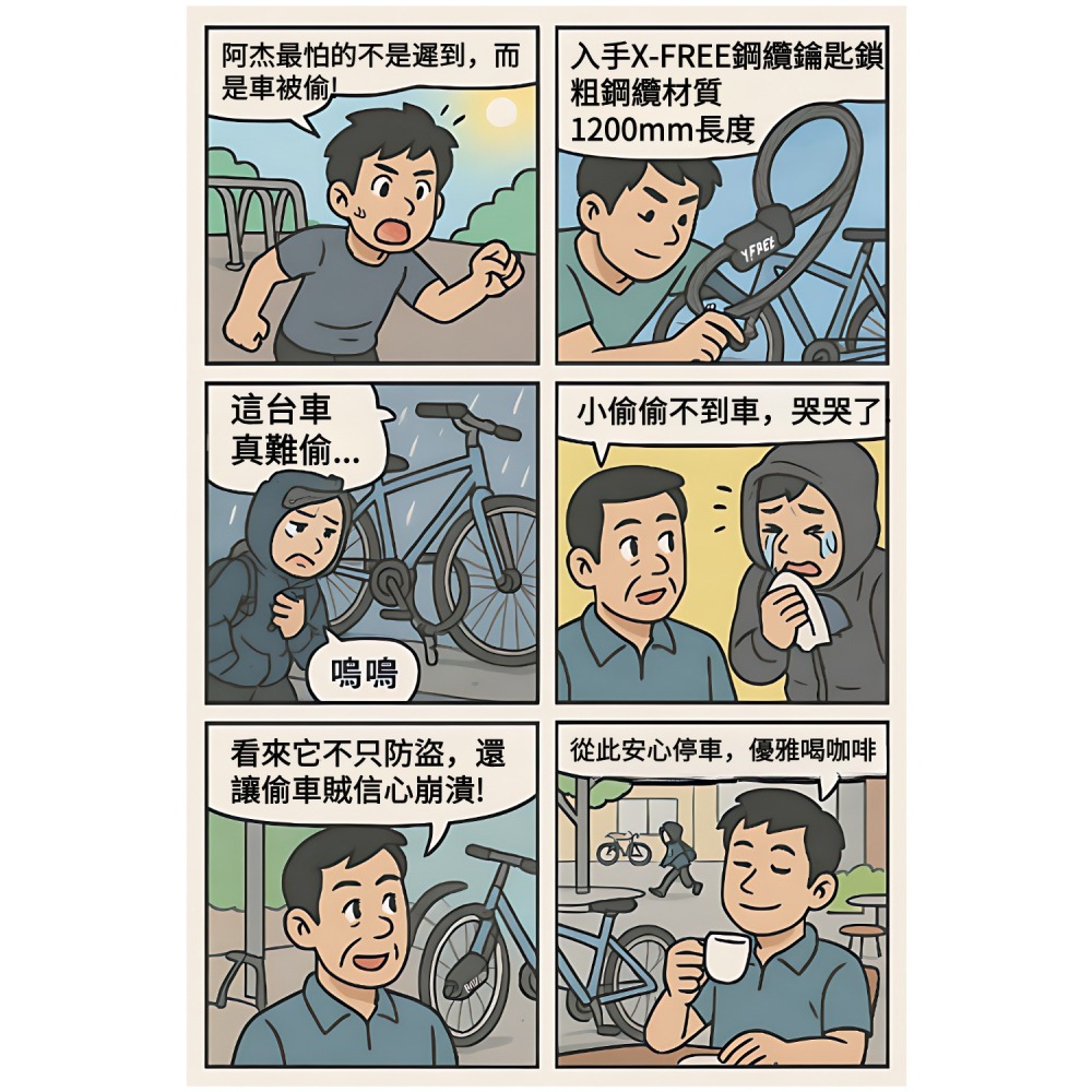 DG 自行車鋼纜鑰匙鎖 X-FREE腳踏車鎖 自行車大鎖 單車鎖 鋼纜車鎖 電動車防盜鎖 鋼絲鎖 自行車鎖 鋼纜鎖-細節圖2