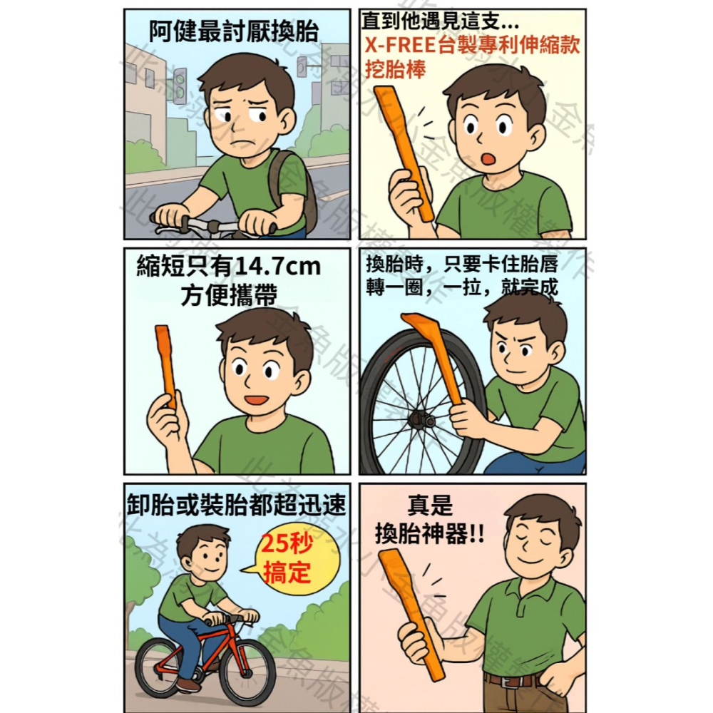 DG 專利伸縮自行車挖胎棒 尼龍挖胎棒 腳踏車撬胎棒 挖胎棒 卸胎棒 入胎棒 輪胎卸胎棒 外胎拔胎棒 換胎工具 換胎棒-細節圖2