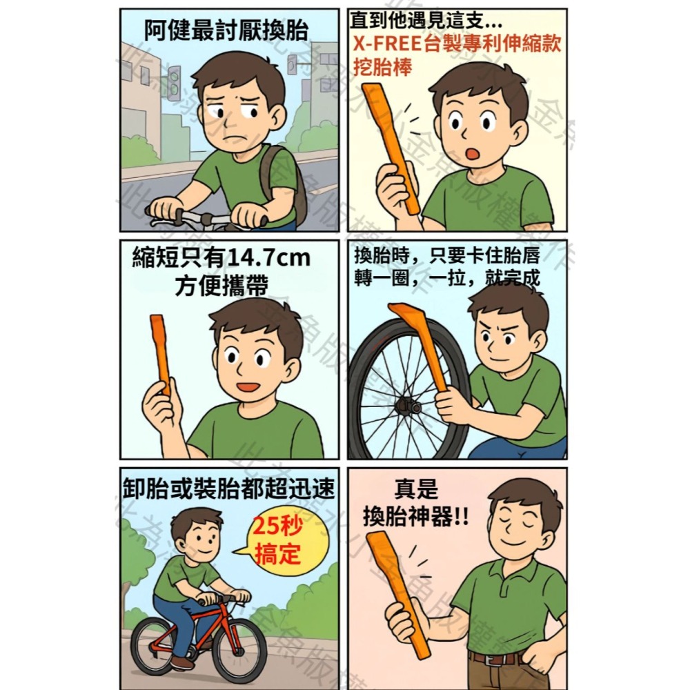 DG 專利伸縮自行車挖胎棒 尼龍挖胎棒 腳踏車撬胎棒 挖胎棒 卸胎棒 入胎棒 輪胎卸胎棒 外胎拔胎棒 換胎工具 換胎棒-細節圖2