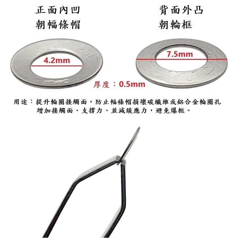 DG 不銹鋼輪框幅條補強墊片 自行車輪框補強墊片 輻條頭補強墊片 幅條頭補強墊片 幅條墊片 輻條墊片-細節圖9