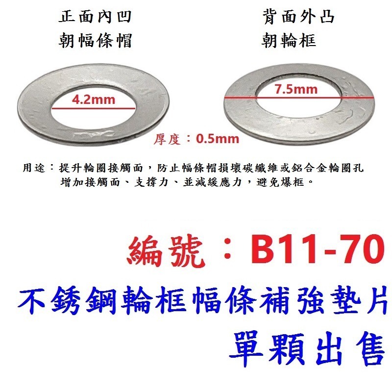 DC【單顆】【B11-70】輪框幅條補強墊片