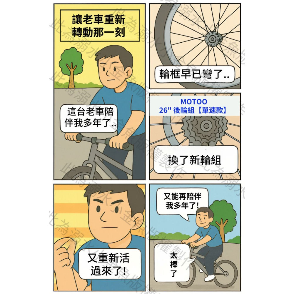 DG 26吋淑女車後輪組 單速590輪框 鎖牙式輪組 26吋輪框 26＂輪框 590輪組 26輪組 26吋後輪 26後輪-細節圖2