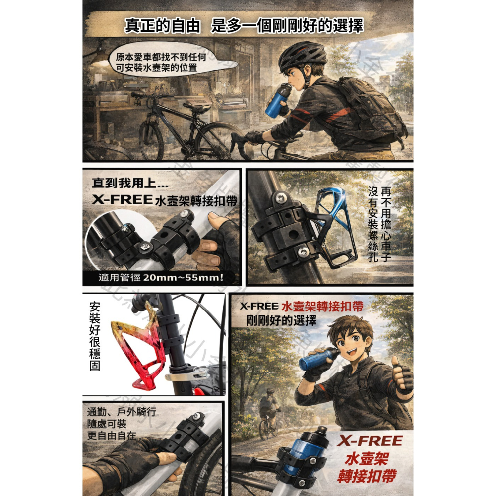 DG 手把水壺架轉接座 水壺架轉接扣 水壺架轉接頭 水壺架轉換器 水壺架擴充座 座管水壺架轉接座 車把水壺架轉換座-細節圖2