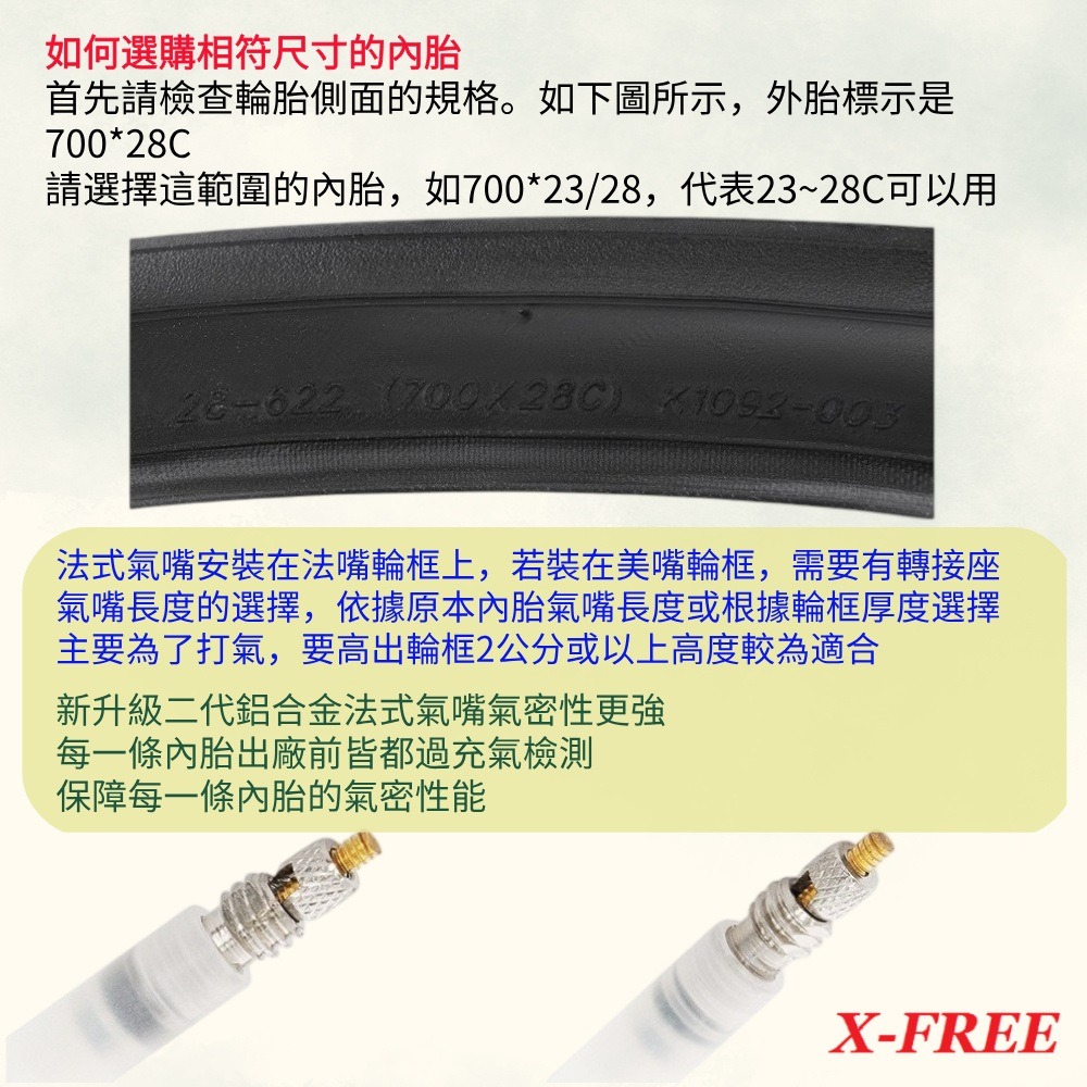 DG TPU內胎 法式氣嘴85mm 29*1.75 世尉內胎 29X1.75 700*47 700*43-細節圖4