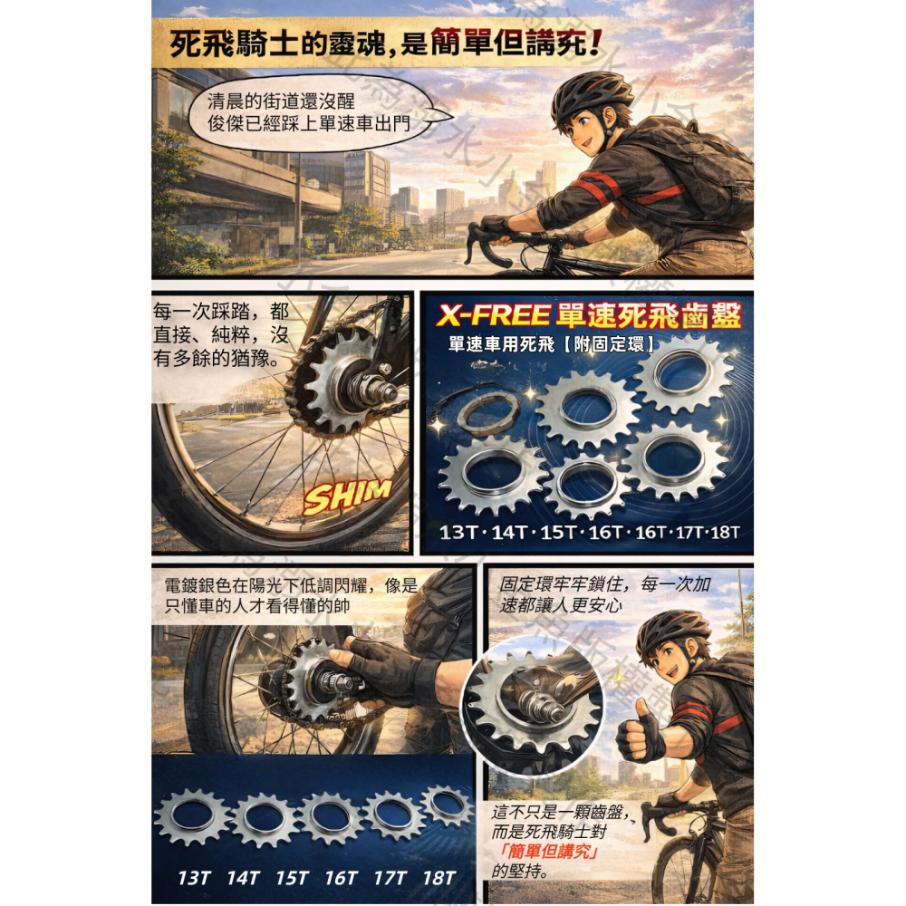DG 單速車用死飛 場地車飛輪 特技車飛輪 死飛後齒輪 死飛飛輪 自行車死飛 死飛輪 飛輪齒片 死飛齒片-細節圖2