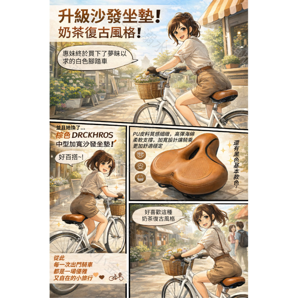 DG 中型加寬沙發中空坐墊 二零沙發級避震座墊 自行車坐墊 淑女車舒適坐墊 登山車鞍座 公路車坐墊 腳踏車座墊-細節圖2