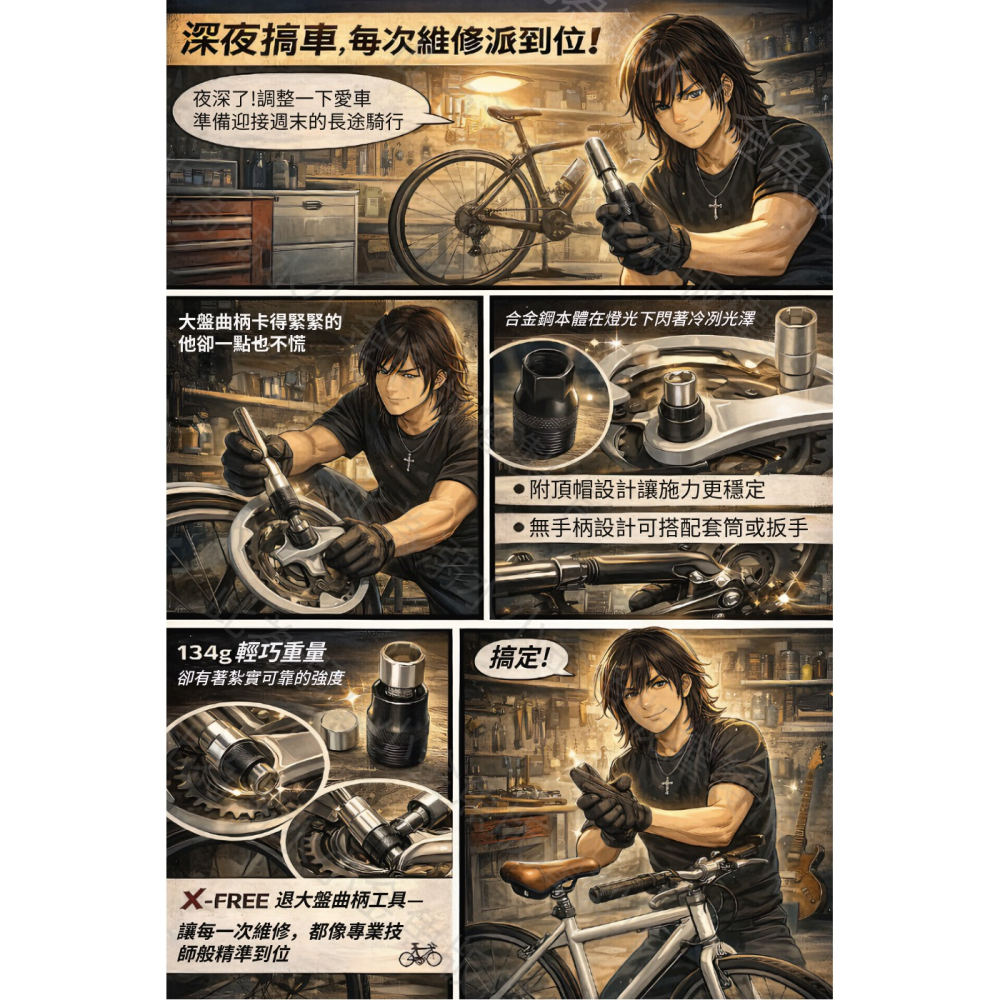 DG 新款雙用ISIS花鍵軸工具 退大盤工具 四方軸曲柄工具 四方軸大盤工具 退大盤工具 花鍵中軸工具 退曲柄工具-細節圖2