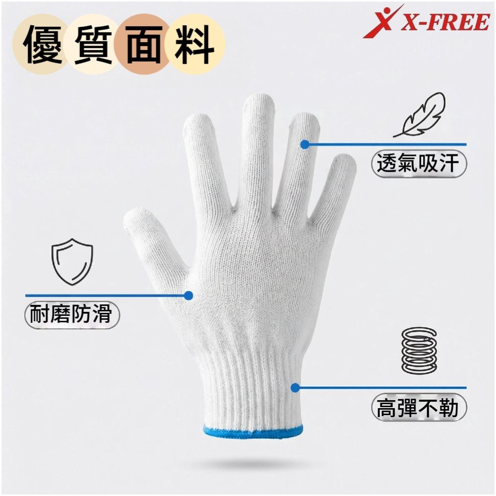 DG 白棉紗手套 棉紗手套 綿紗手套 工作手套 工地手套 棉砂手套 尼龍棉紗手套 沾膠手套 點膠手套 手套-細節圖6