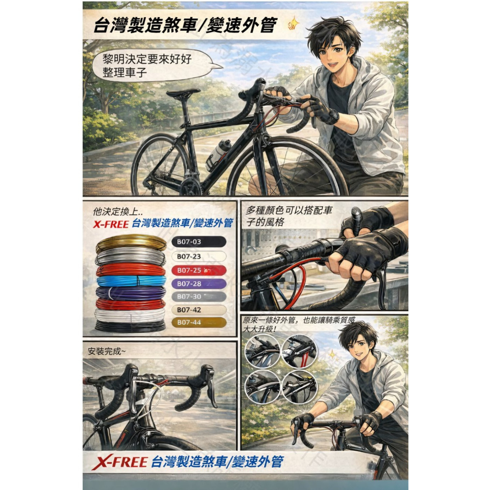 台製1綑3千公分售 2P螺旋式款通用外管 煞車外管 變速外管 X-FREE自行車外管 剎車線外管 變速線外管 煞車線外管-細節圖3