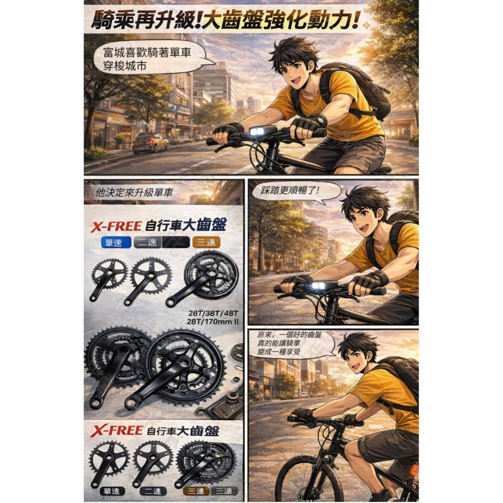DG 三速大盤 二速大盤 單速大盤 兩速大盤 自行車大齒盤 腳踏車牙盤 單車中盤 四方孔曲柄大齒盤 3速大盤 2速大盤-細節圖2