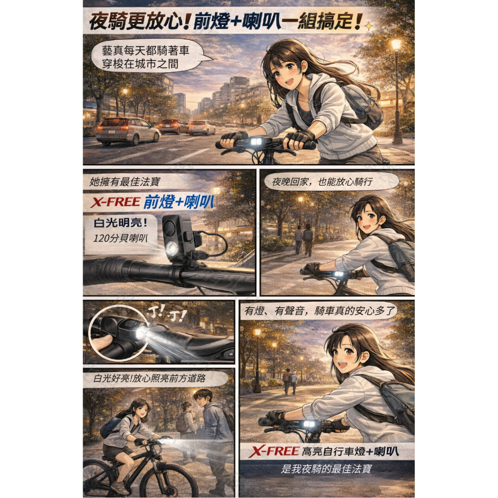 DG 腳踏車前燈+喇叭 自行車喇叭 自行車燈 登山車燈 公路車燈 單車頭燈 腳踏車燈 自行車鈴鐺 自行車後燈 單車喇叭-細節圖2