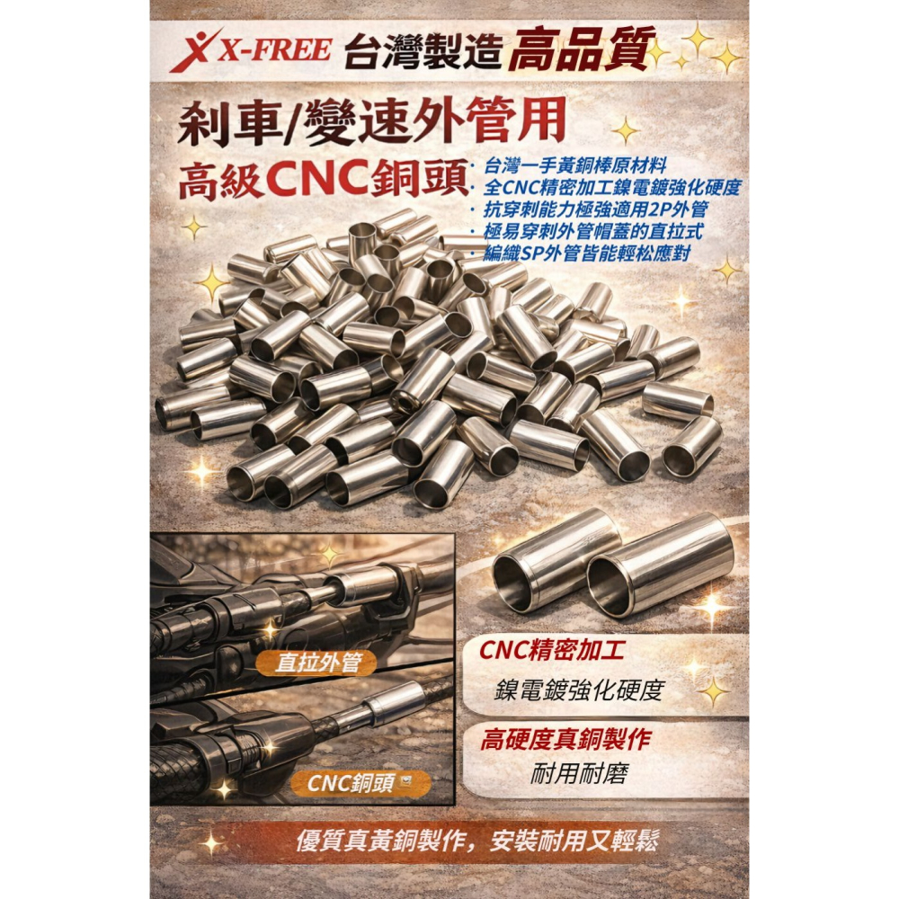 DG 台製高強度銅頭 直拉式外管也可用 變速線管帽 自行車套頭 腳踏車管帽 剎車線管套 剎車外管 煞車外管 變速外管-細節圖2