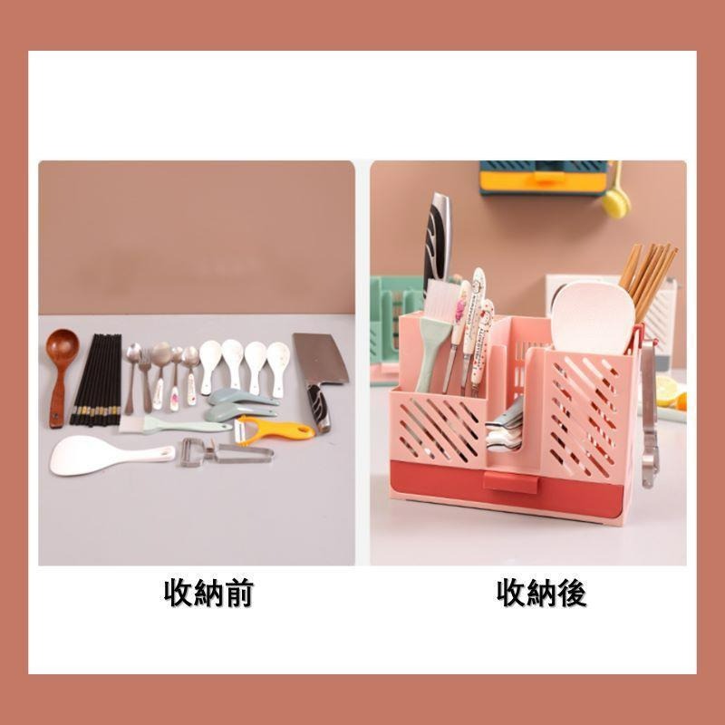 免打孔筷子瀝水收納盒瀝水餐具收納桶多功能餐具瀝水收納防塵盒筷子瀝水收納盒 餐具瀝水 筷子湯匙置物架 餐具收納盒 置物收納-細節圖7