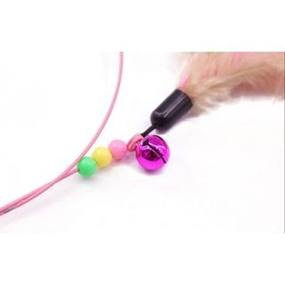 逗貓棒 鋼絲羽毛逗貓棒 貓玩具 貓咪釣竿玩具-細節圖4