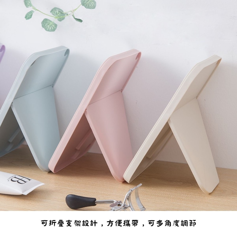 化妝鏡 折疊化妝鏡 簡約北歐色系化妝鏡小鏡子 隨身鏡 素色鏡 化妝鏡 台式 化妝台鏡子 梳妝鏡 梳妝台鏡子 拍照道具美-細節圖3