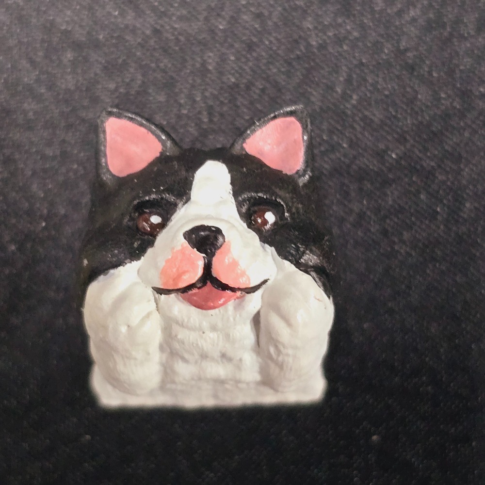 （代購）托著臉的法斗鍵帽french bulldog-細節圖2