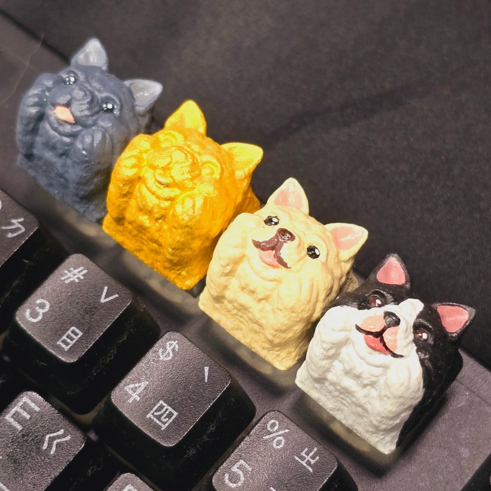 （代購）托著臉的法斗鍵帽french bulldog-細節圖6