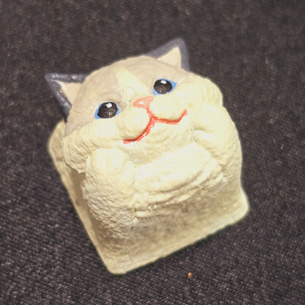 托著臉的佈偶貓鍵帽Ragdoll cat-細節圖3