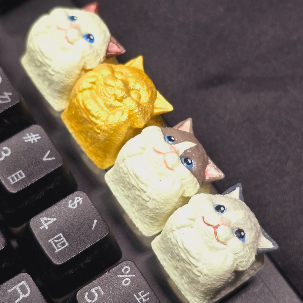 托著臉的佈偶貓鍵帽Ragdoll cat-細節圖6