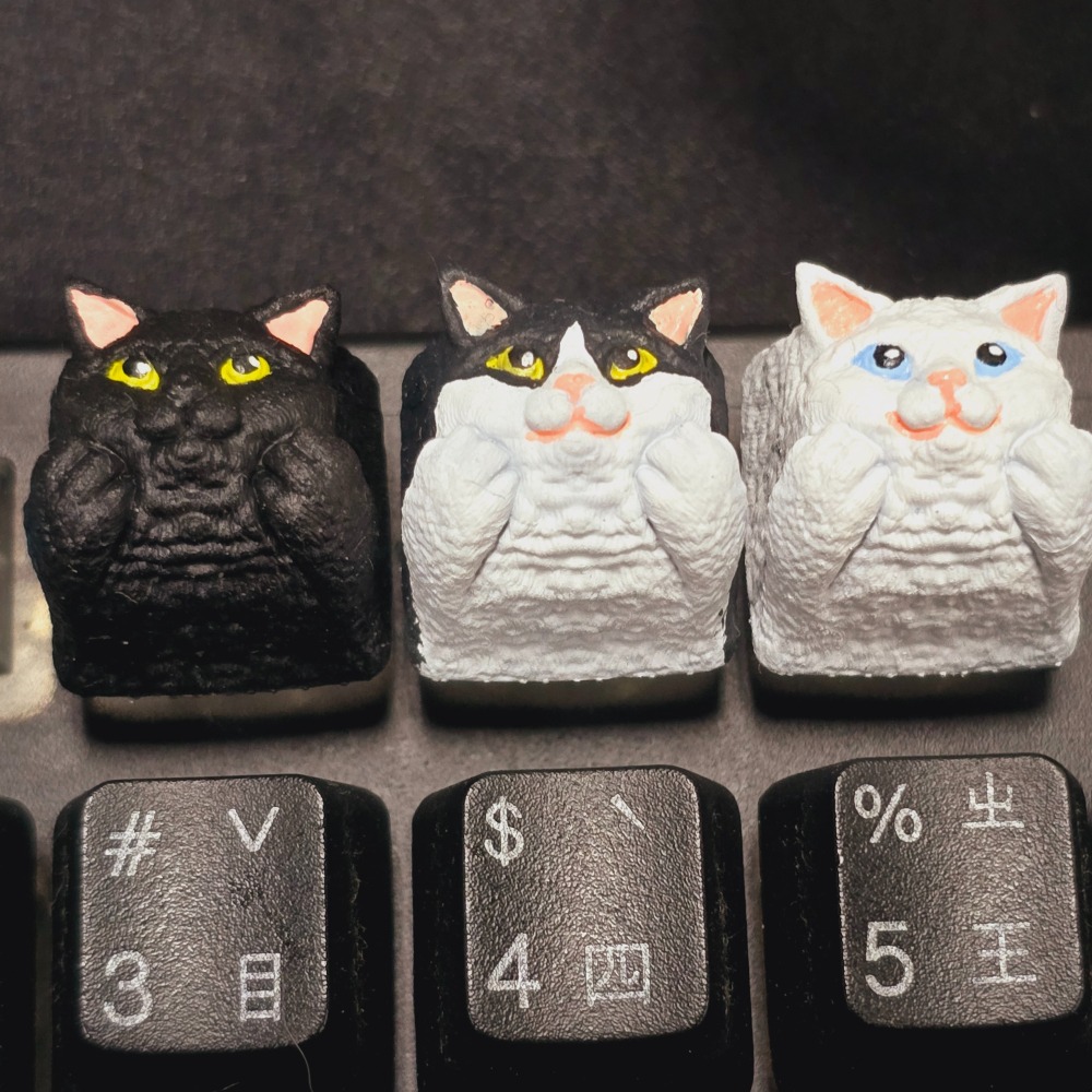 賓士貓/黑白貓鍵帽-細節圖5