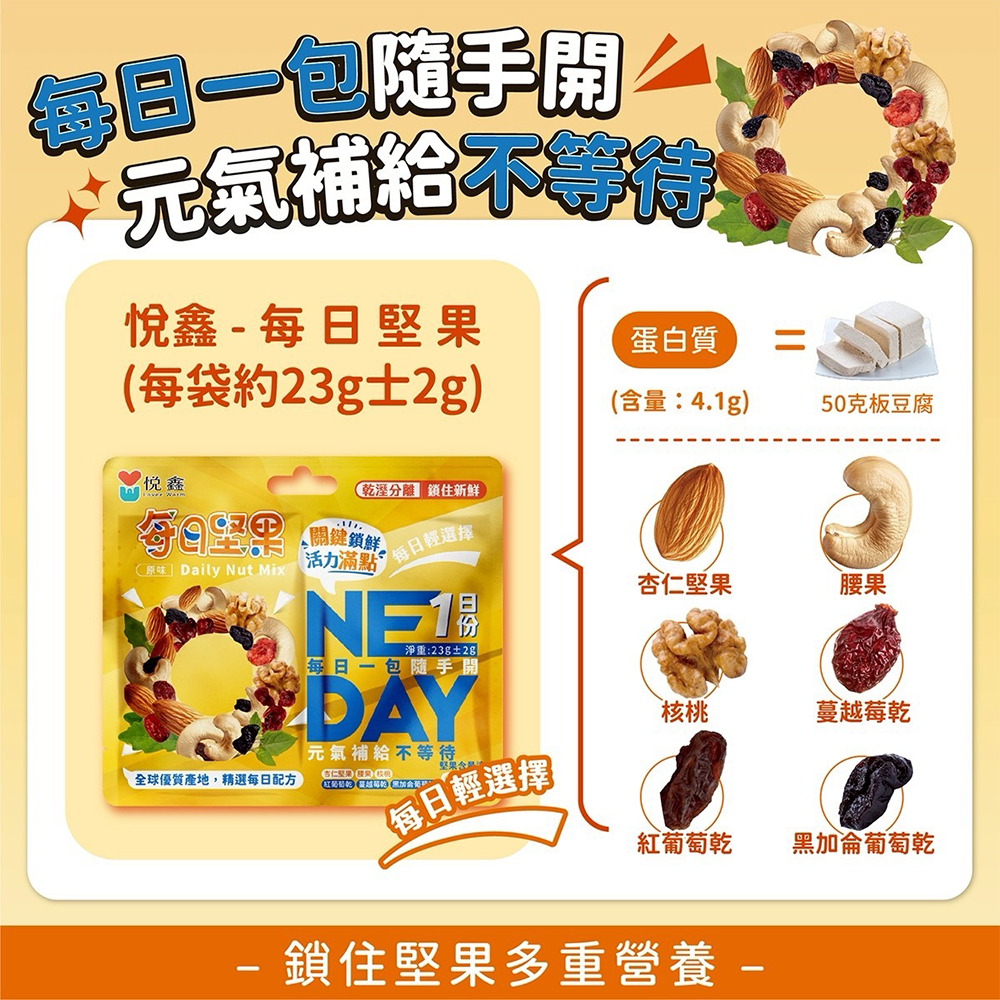 23公克 每日綜合堅果 每日堅果 多種類堅果隨手包 乾濕分離 鎖住新鮮 活性益生菌-細節圖5