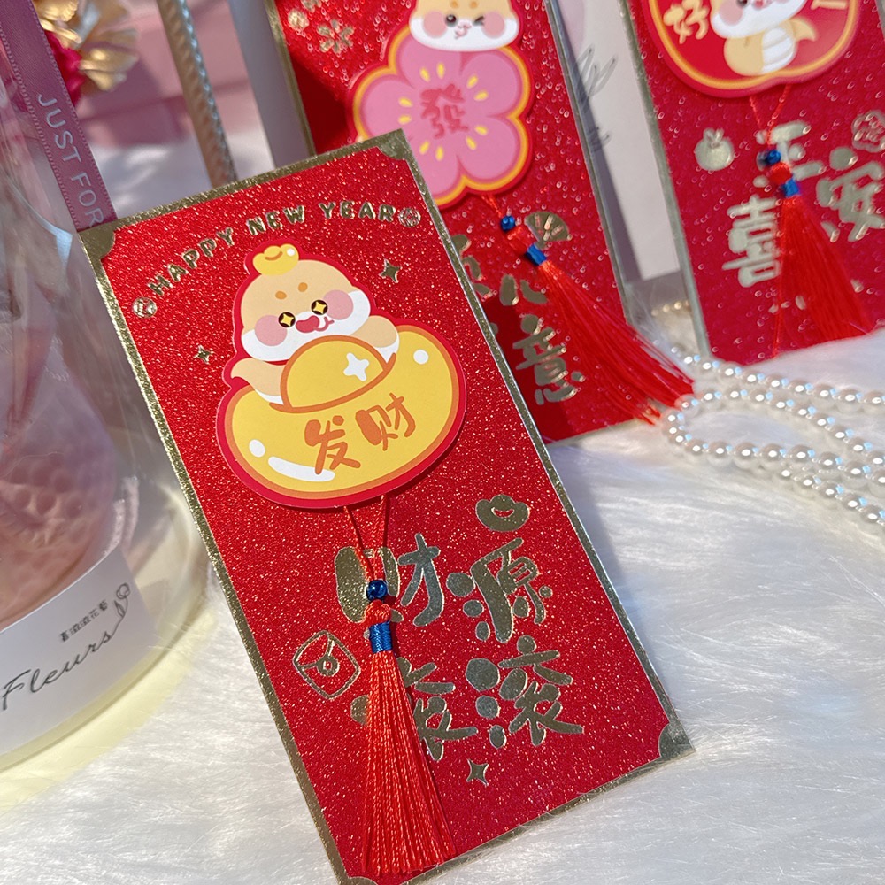 蛇年創意金閃閃可愛金蛇紅包袋 一組6入-細節圖3