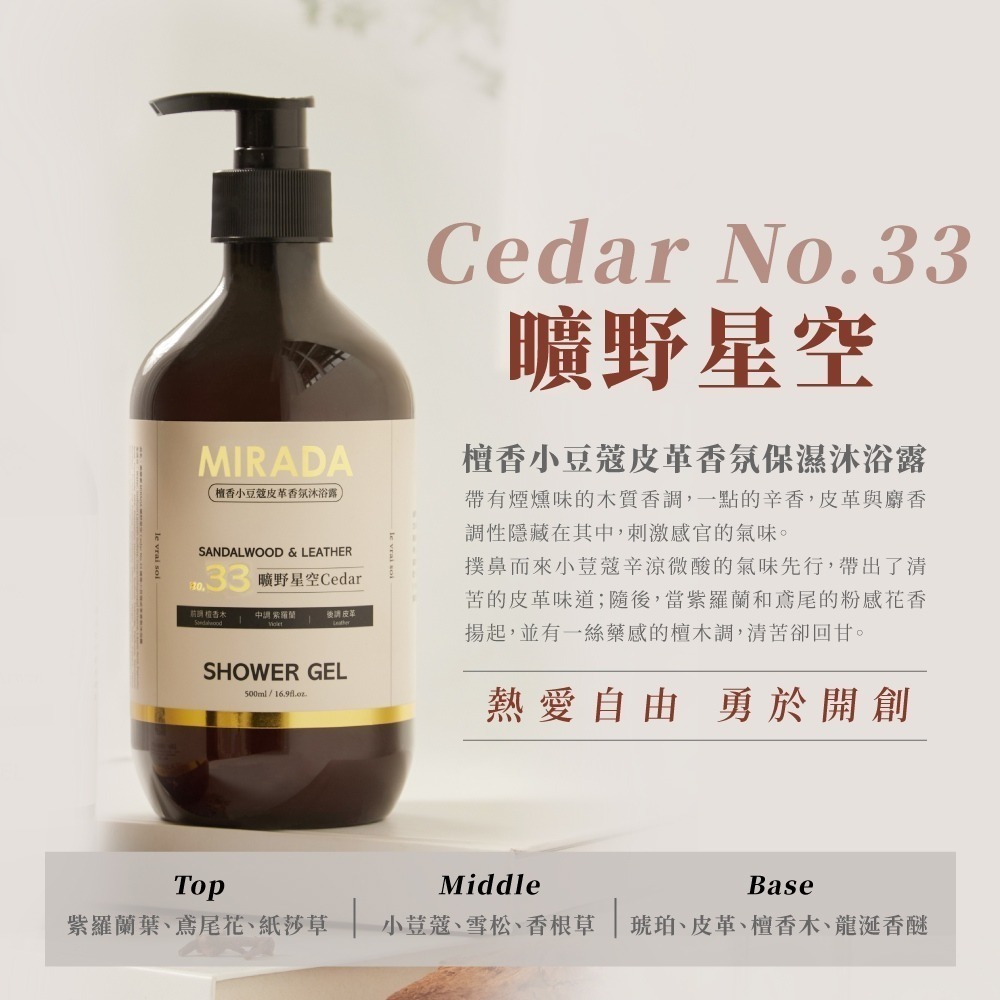 MIRADA 妖精之吻 Arwen No.20 地中海羅勒雪松香氛保濕沐浴露 500ml-細節圖4