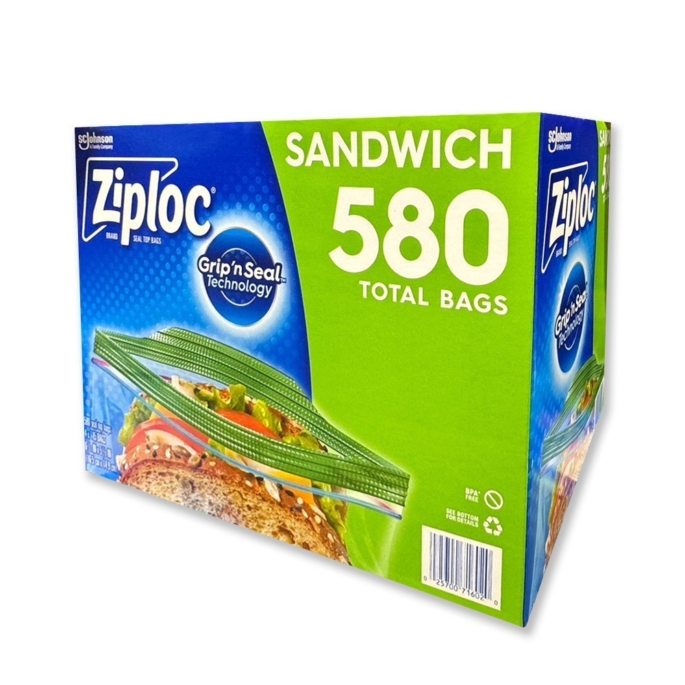 Ziploc 密保諾 可封式三明治保鮮袋 16.5cmx14.9cm 145入x4盒-細節圖2