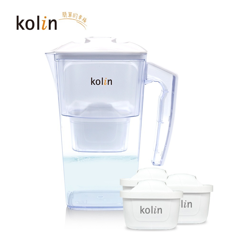 Kolin 歌林 2.5L濾水壺(內含四重濾芯*1) 加贈2芯(共1壺3芯/適用Brita)-細節圖6