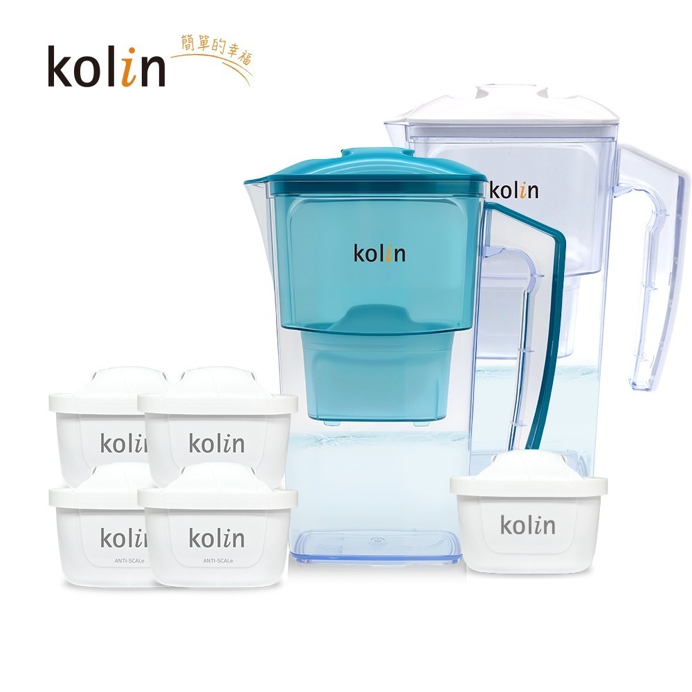 Kolin 歌林 2.5L濾水壺(內含四重濾芯*1)+五重淨垢濾芯4入(共1壺5芯/適用Brita)-細節圖4