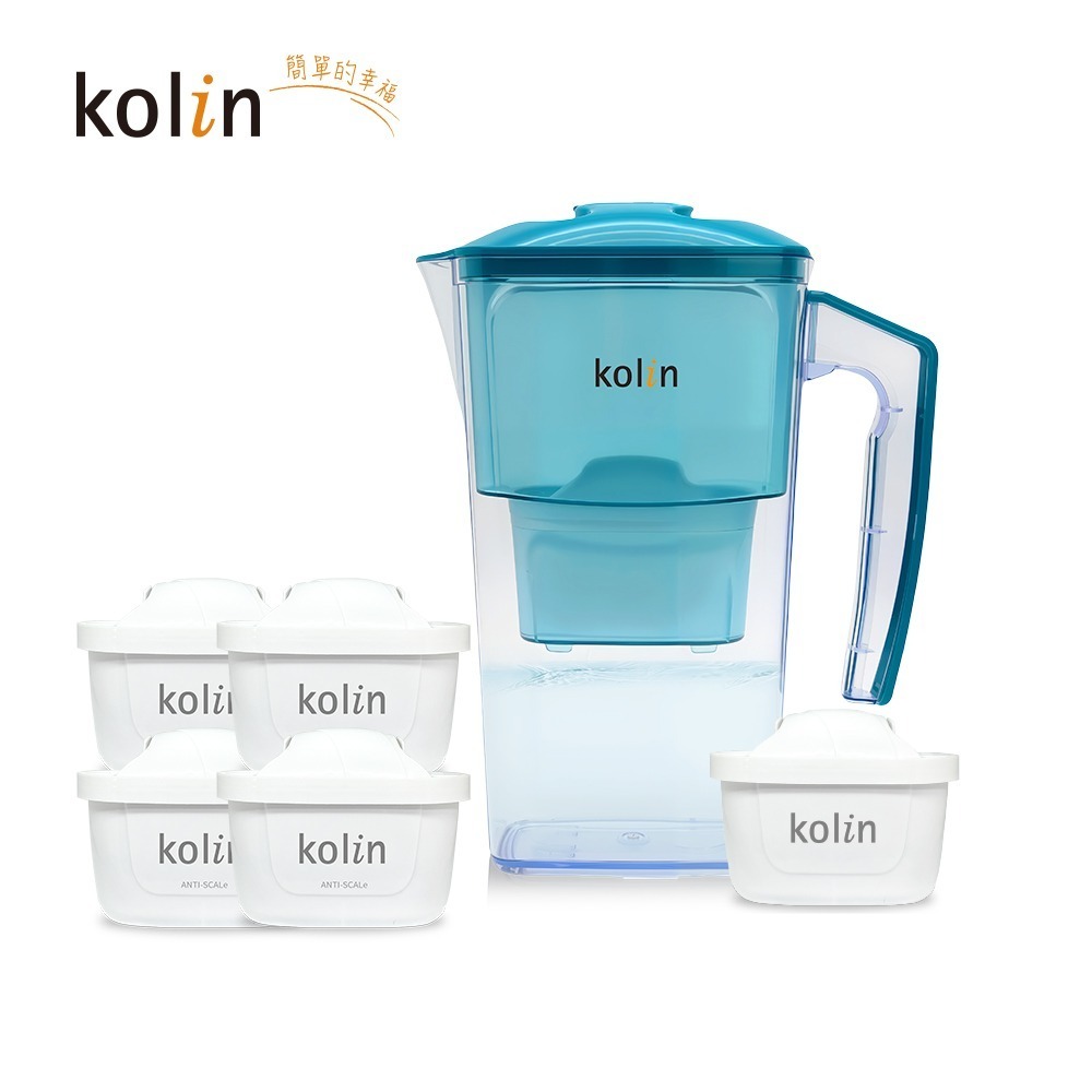 Kolin 歌林 2.5L濾水壺(內含四重濾芯*1)+五重淨垢濾芯4入(共1壺5芯/適用Brita)-細節圖5
