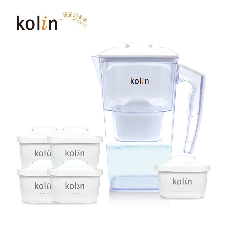 Kolin 歌林 2.5L濾水壺(內含四重濾芯*1)+五重淨垢濾芯4入(共1壺5芯/適用Brita)-細節圖6