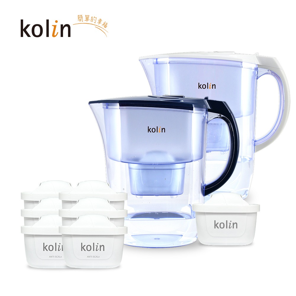 Kolin 歌林 3.8L濾水壺(內含四重濾芯*1)+五重淨垢濾芯6入(共1壺7芯/適用Brita)-細節圖4