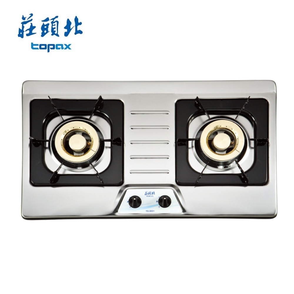 莊頭北 二口不鏽鋼檯面爐 TG-8001 送基本安裝-細節圖2