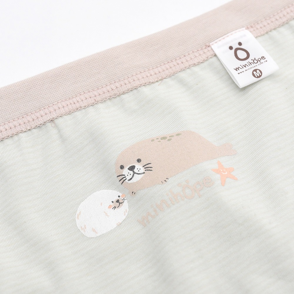 minihope沉靜海洋男童三角褲-溫柔對話的海豹-細節圖2