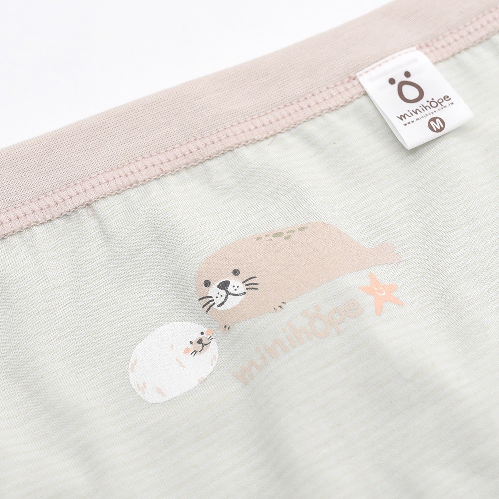 minihope沉靜海洋男童三角褲-溫柔對話的海豹-細節圖2