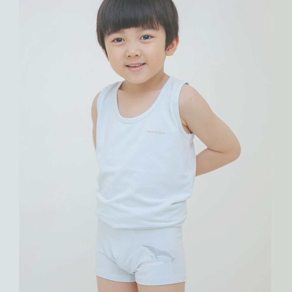 minihope沉靜海洋男童四角褲-奮勇向上的藍鯨-細節圖3
