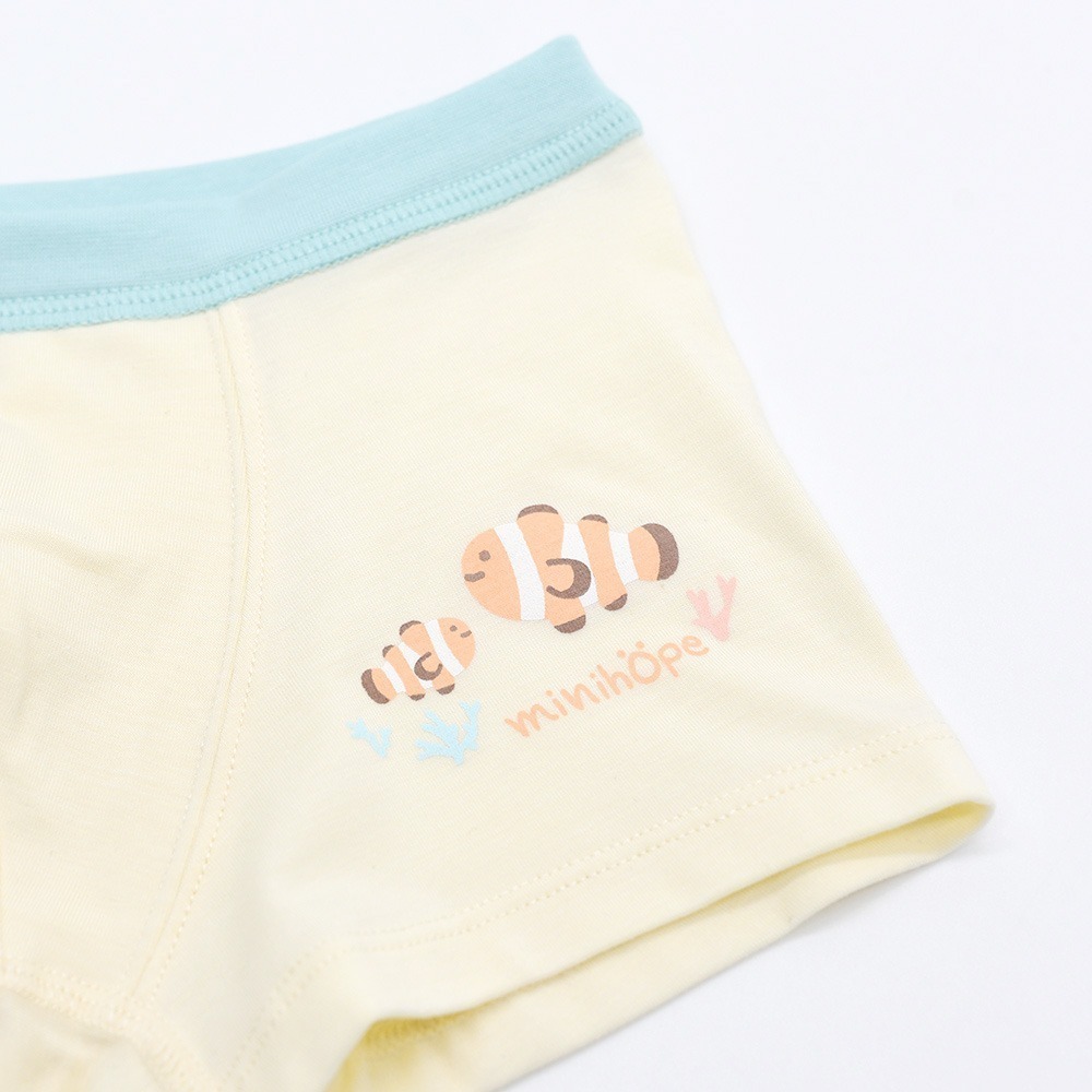 minihope沉靜海洋男童四角褲-快樂生活的小丑魚-細節圖2