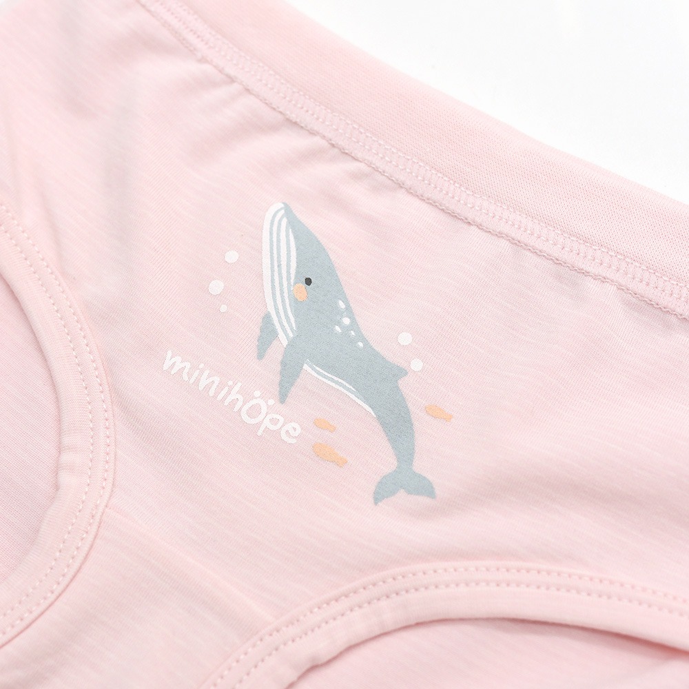 minihope沉靜海洋女童三角褲-奮勇向上的藍鯨-細節圖2